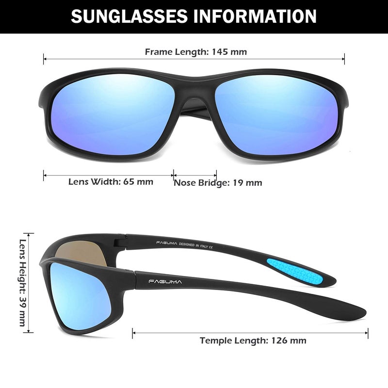 FAGUMA Polarized Sports Sunglasses For Men Cycling Driving Fishing UV400 Protection - Image 4